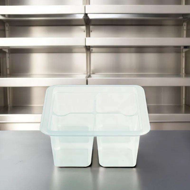 Fresh 'n Clear® Deli Container Base 24 OZ 4 Compartment PET Clear Square 300/Case