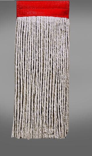 Victoria Bay Mop Head #24 White Red Cotton Synthetic Blend Cut End 5 IN Headband 12 Count/Case