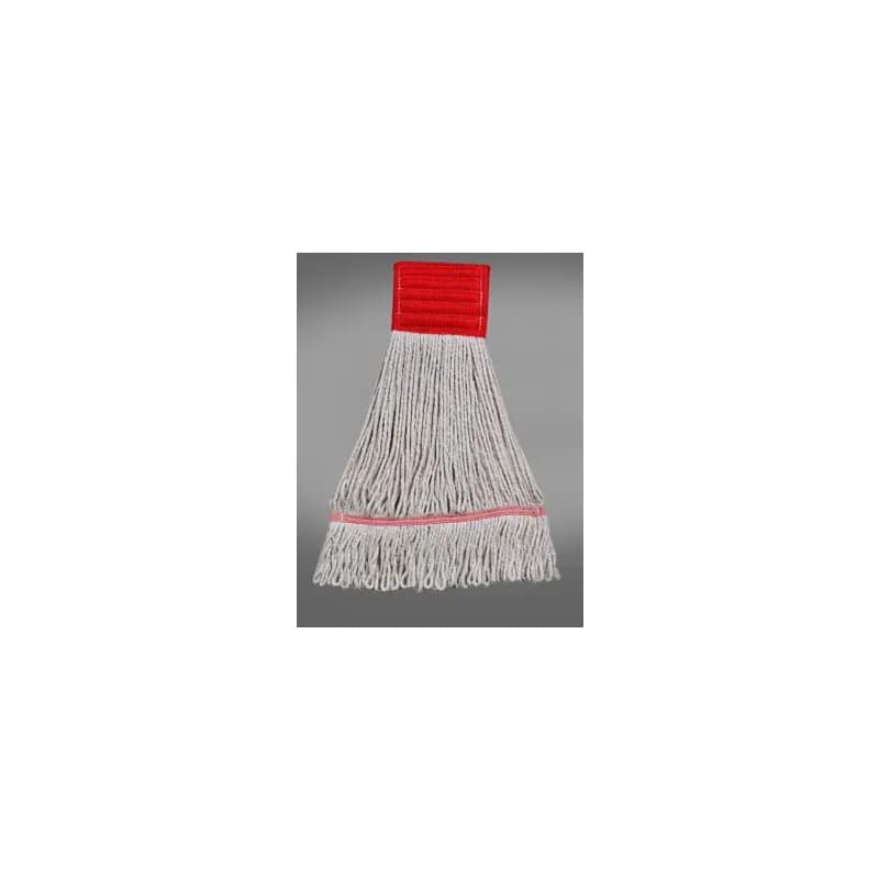 Victoria Bay Mop Head Large (LG) White Red Cotton Synthetic Blend Looped 5 IN Headband 12 Count/Case