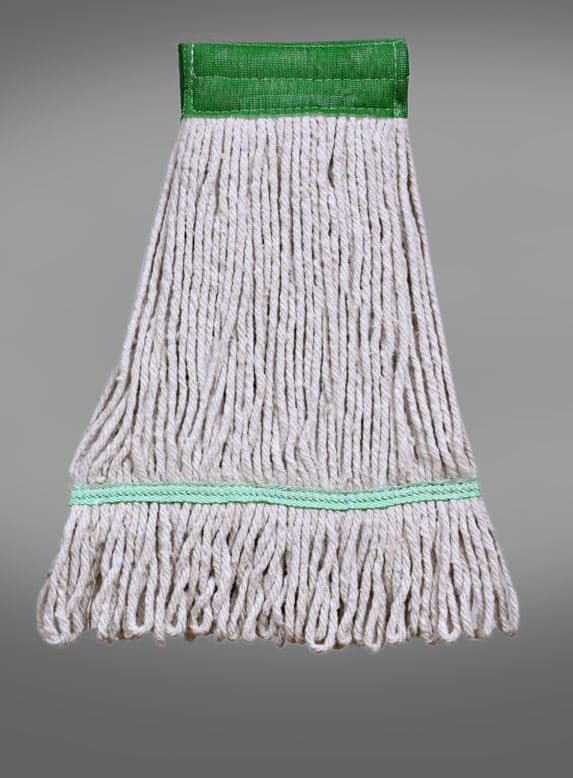 Victoria Bay Mop Head Medium (MED) White Green Cotton Synthetic Blend Looped 5 IN Headband 12 Count/Case