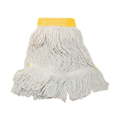 Victoria Bay Mop Head Small (SM) White Yellow Cotton Synthetic Blend Looped 5 IN Headband 12 Count/Case