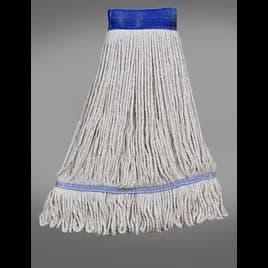 Victoria Bay Mop Head XL White Blue Cotton Synthetic Blend Looped 5 IN Headband 12 Count/Case