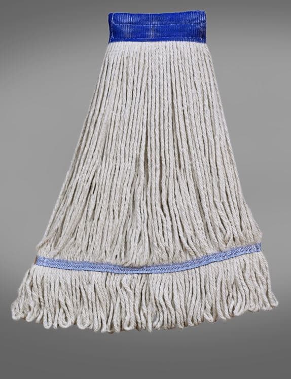 Victoria Bay Mop Head XL White Blue Cotton Synthetic Blend Looped 5 IN Headband 12 Count/Case