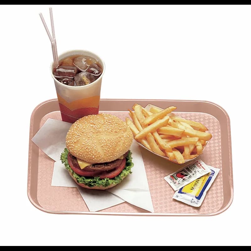Fast Food Tray 11.88X16.13 IN Plastic Blush Dishwasher Safe 24/Case