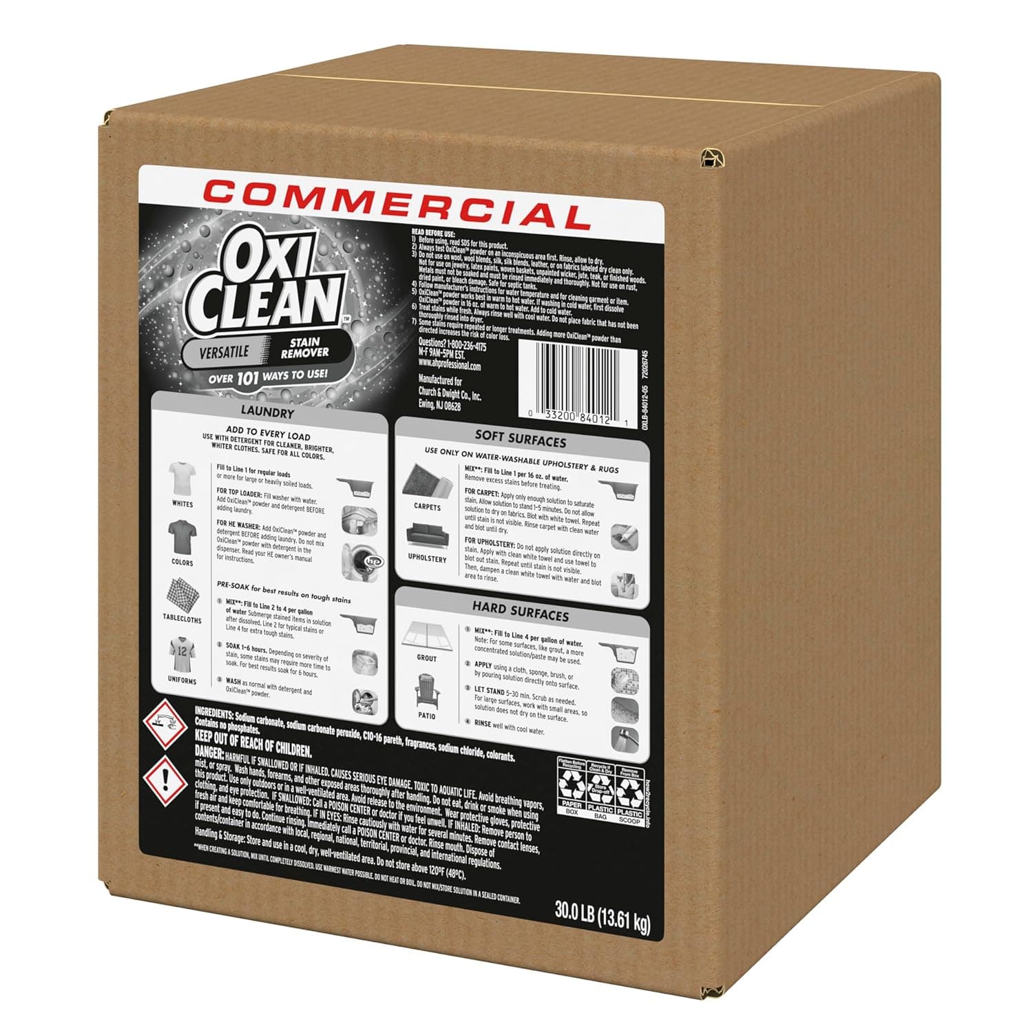 OxiClean Laundry Stain Remover 30 LB Powder 1/Case