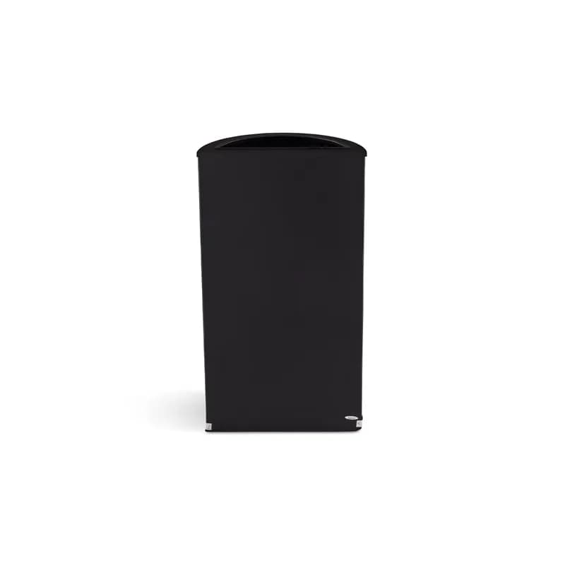 Trash Can 15 GAL Black Half Round Metal Steel 1/Each
