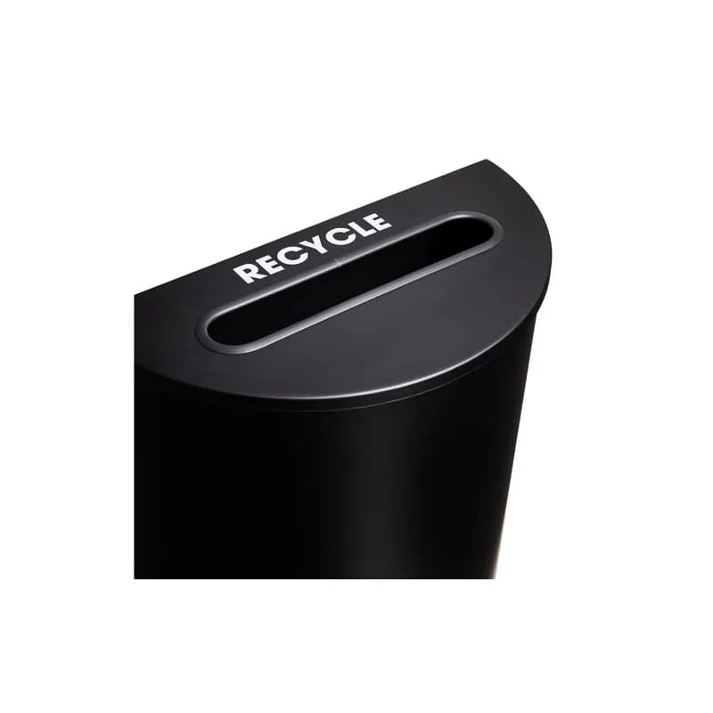 Trash Can 15 GAL Black Half Round Metal Steel 1/Each