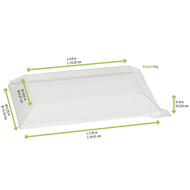 Lid Dome 7.08X5.11X1.18 IN PET Clear Rectangle For Container 100/Case