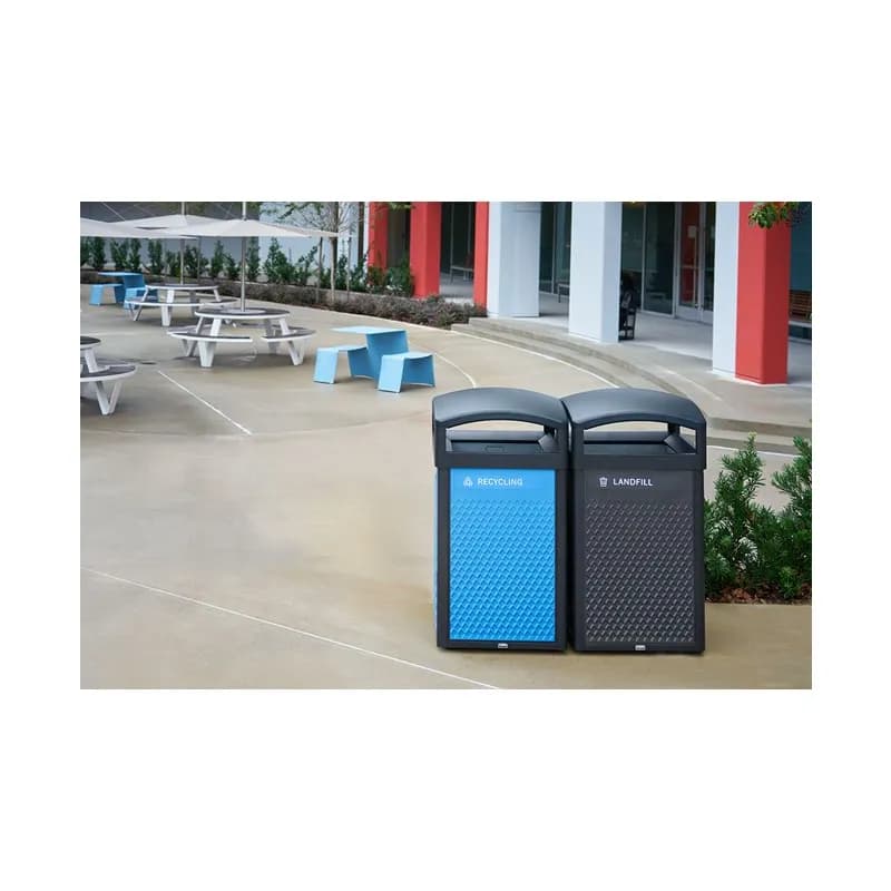 Mixed Recycling Decorative Panels 20.72X0.50X34.33 IN Blue Resin Large Capacity 1/Each