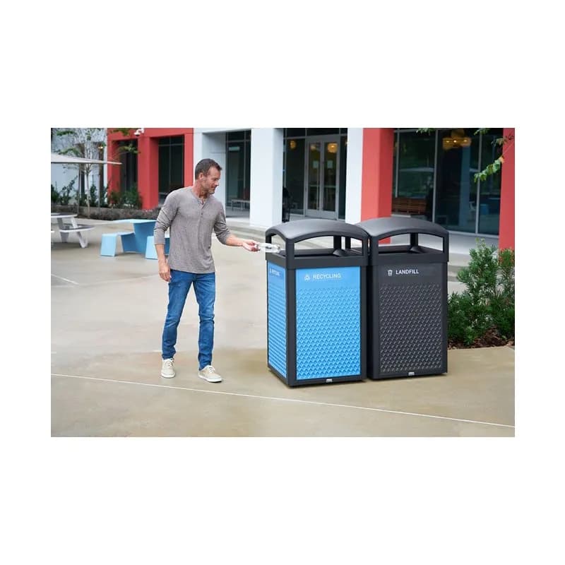 Mixed Recycling Decorative Panels 20.72X0.50X34.33 IN Blue Resin Large Capacity 1/Each