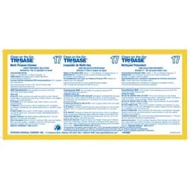 Clean on the Go Tribase 17 Product Label Vinyl White 1/Each