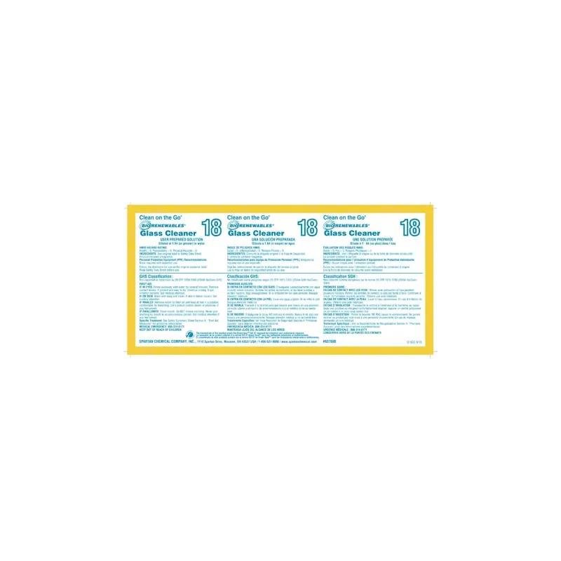 Clean on the Go Biorenewables 18 Product Label Vinyl White 1/Each