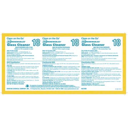 Clean on the Go Biorenewables 18 Product Label Vinyl White 1/Each