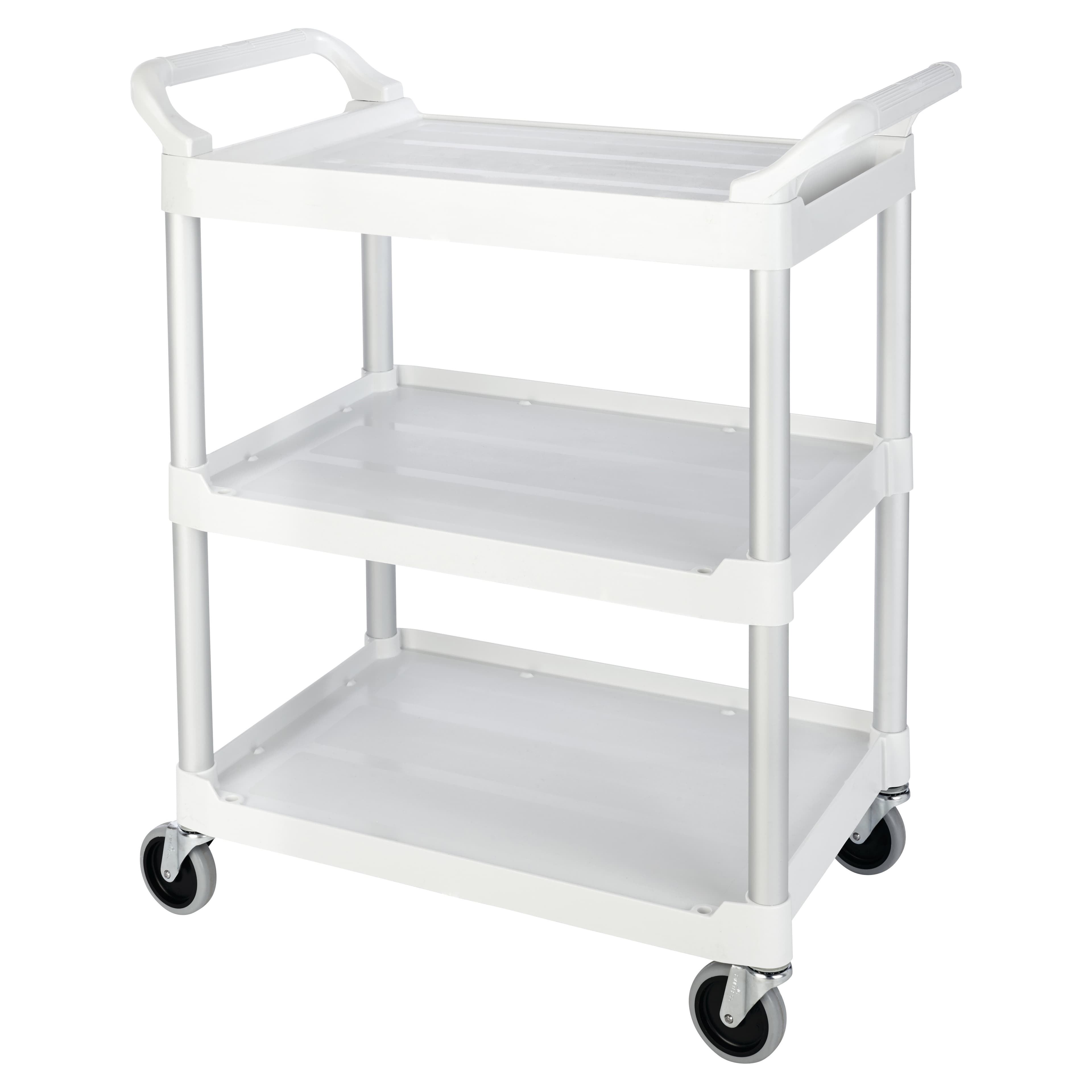 Utility Cart 33.63X18.63X37.75 IN 200 LB White Plastic 4 IN Swivel Caster 1/Each