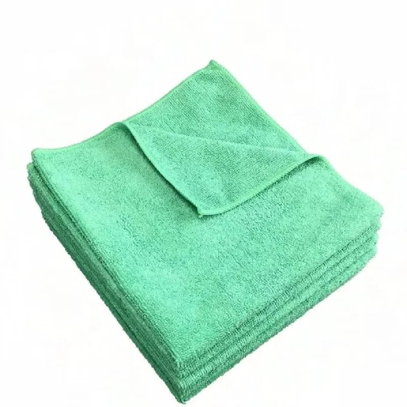 HOSPECO® Cleaning Cloth 12X12 IN Microfiber Green Heavy Duty 300 GSM 12 Count/Bag 20 Bags/Case