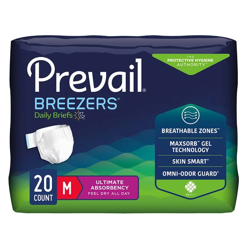 Prevail® Unisex Underwear Medium (MED) White Textile Brief 80/Case