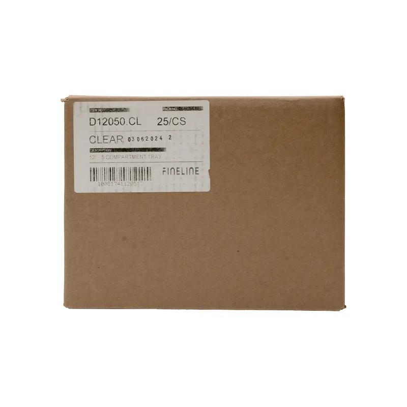 Platter Pleasers Serving Tray Base 12 IN 5 Compartment Plastic Clear Round 25/Case