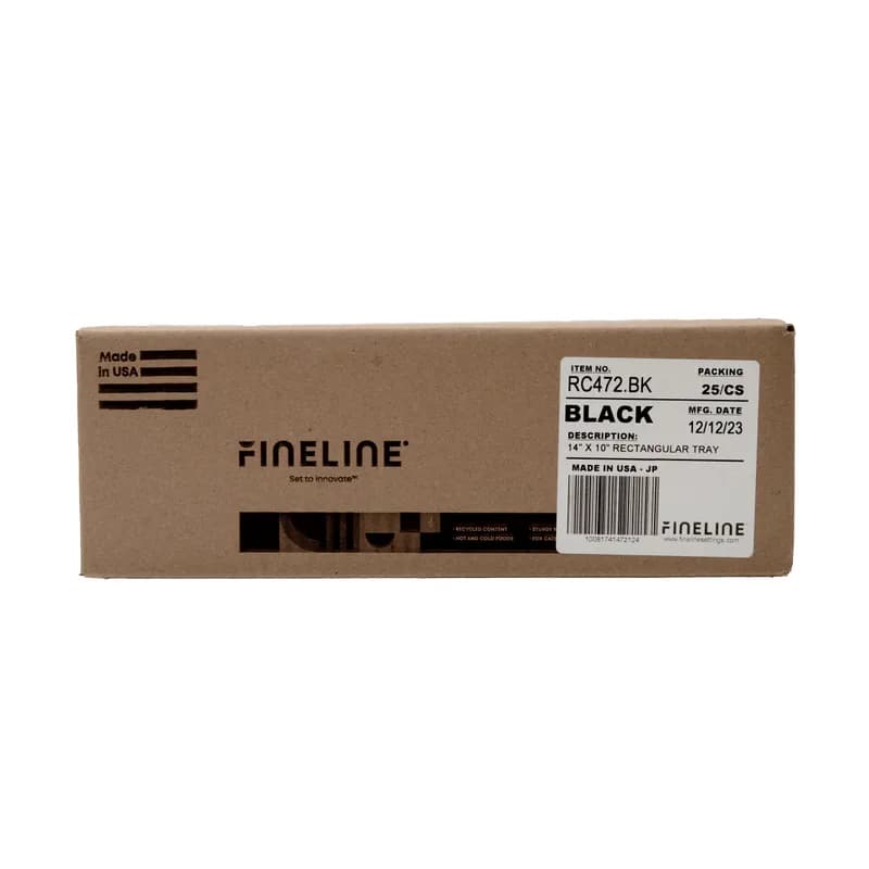 Platter Pleasers Serving Tray 14X10 IN PS Black Rectangle 25/Case