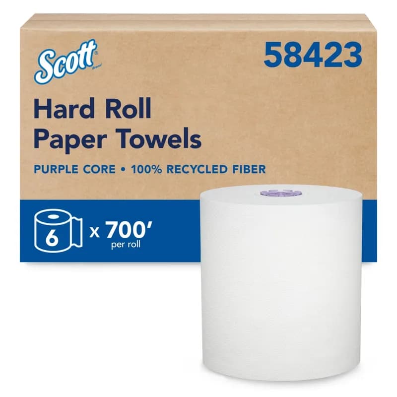Scott® Roll Paper Towel 8IN X700FT White Hard Roll Proprietary 6/Case