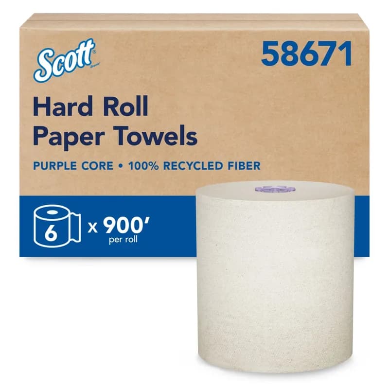Scott® Essential Roll Paper Towel 8IN X900FT Brown Hard Roll Proprietary 6/Case