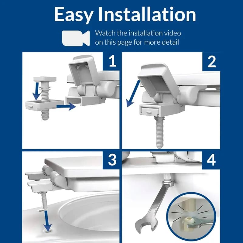 Mayfair Toilet Seat White Round Wood Slow Close 1/Each