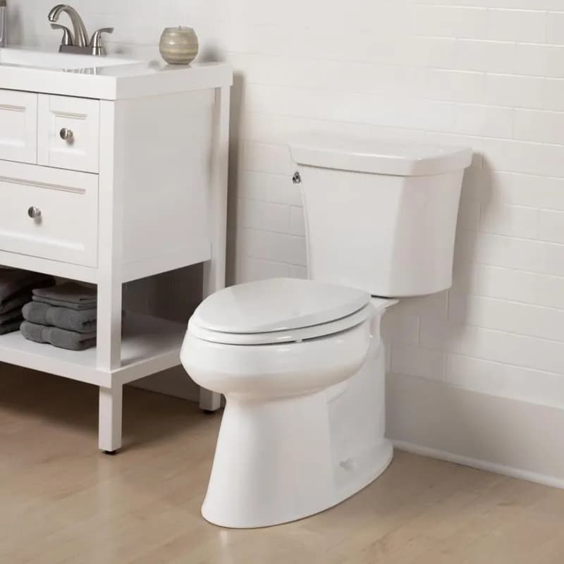 Mayfair Toilet Seat White Round Wood Slow Close 1/Each