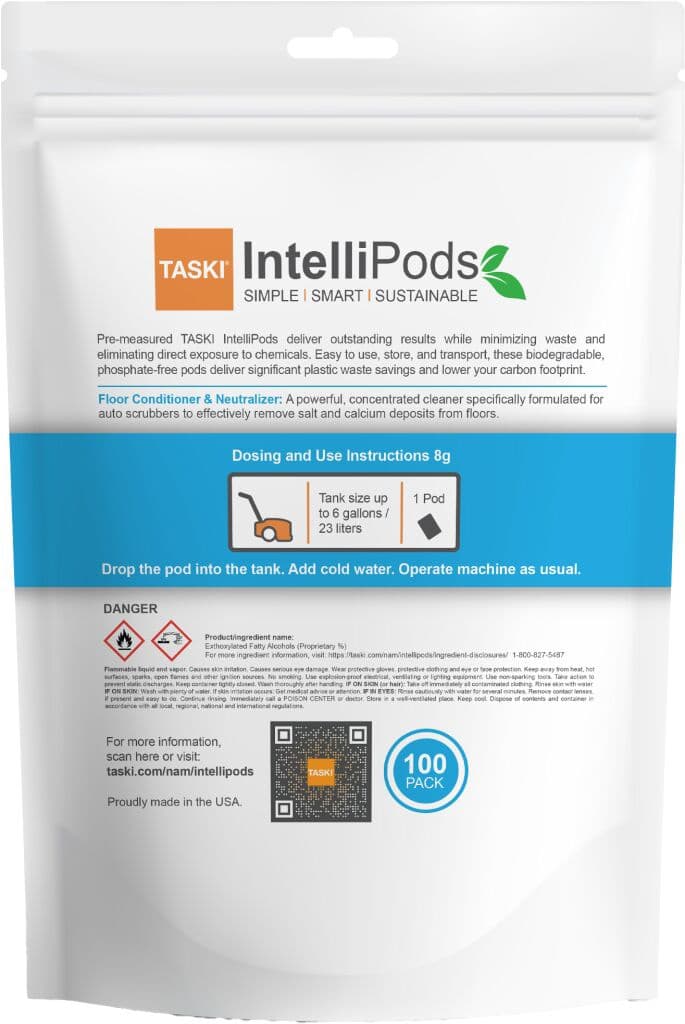 Taski® IntelliPods Floor Conditioner Floor Neutralizer Cleaner 100 Count/Pack