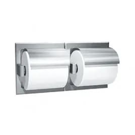 Toilet Paper Dispenser Stainless Steel Satin Double Roll With Hood Drywall 1/Each