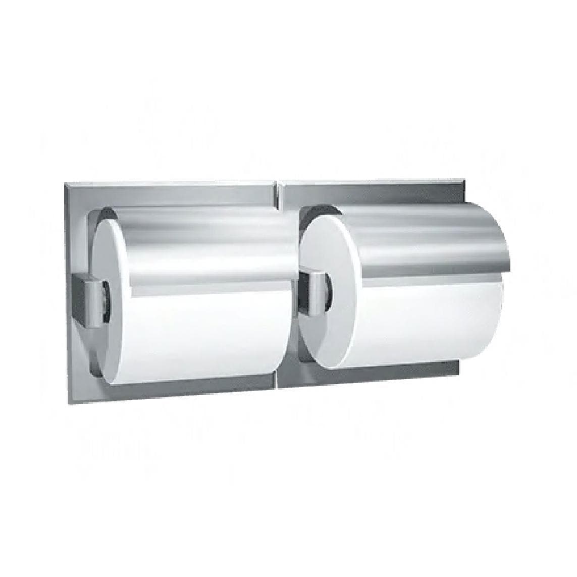Toilet Paper Dispenser Stainless Steel Satin Double Roll With Hood Drywall 1/Each