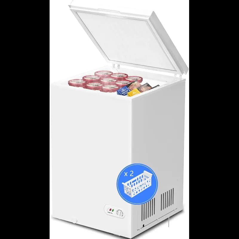 Kismile Freezer Chest 3.5 White With Two Removable Baskets 1/Each