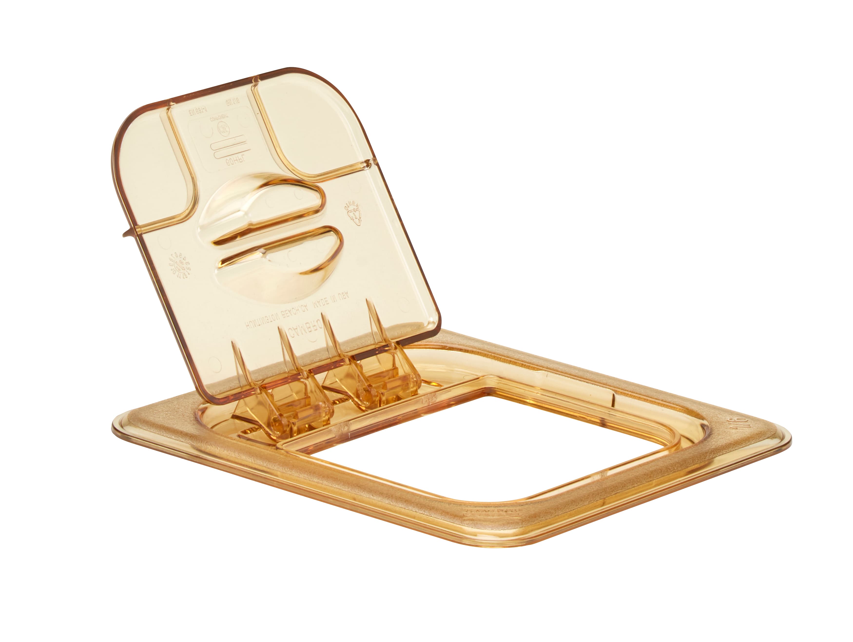 H-Pan™ FlipLids® High Temperature Food Pan Lid 1/6 Amber Solid 6/Case