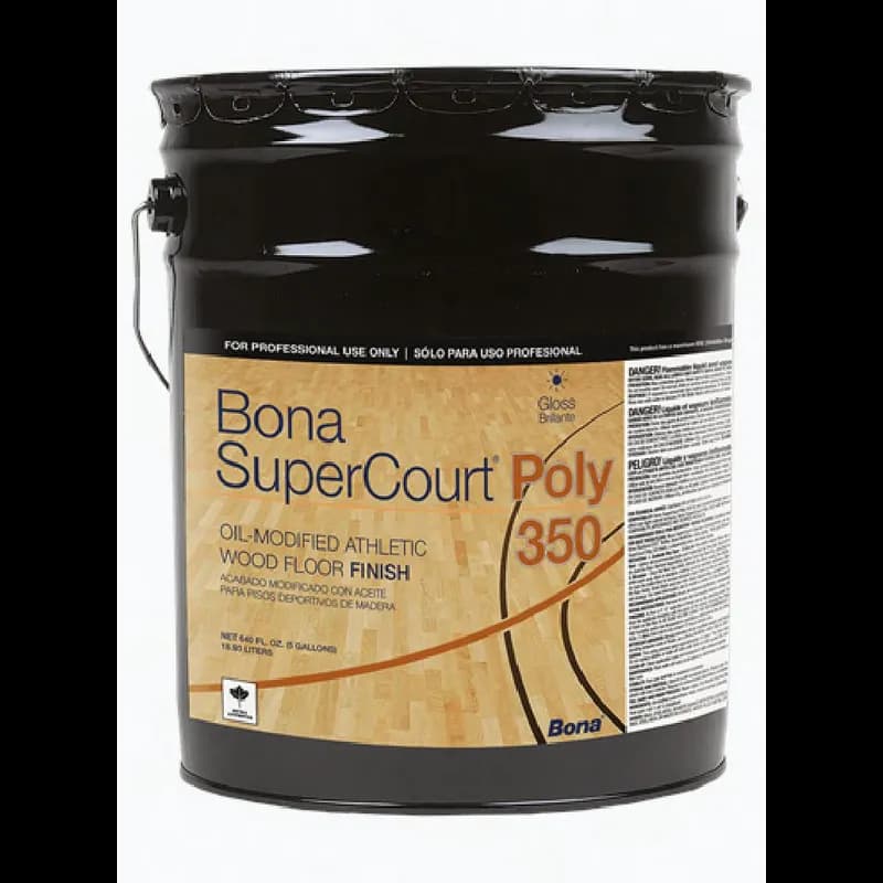 Bona SuperCourt® Poly 350 Floor Finish 5 GAL Low VOC Gloss 1/Pail