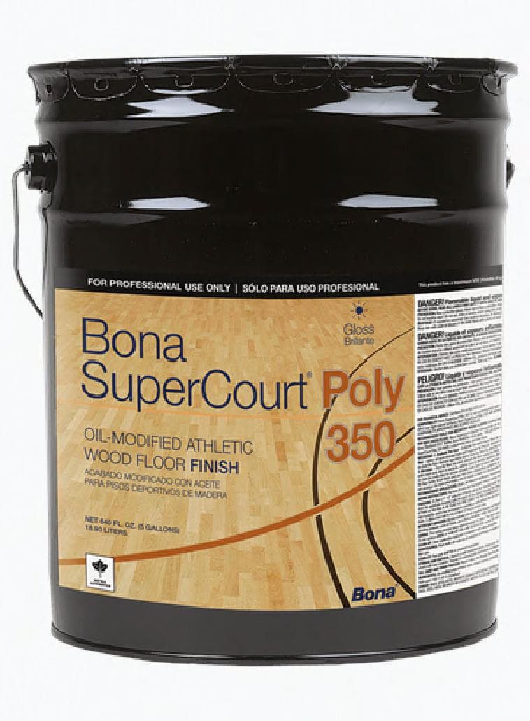 Bona SuperCourt® Poly 350 Floor Finish 5 GAL Low VOC Gloss 1/Pail