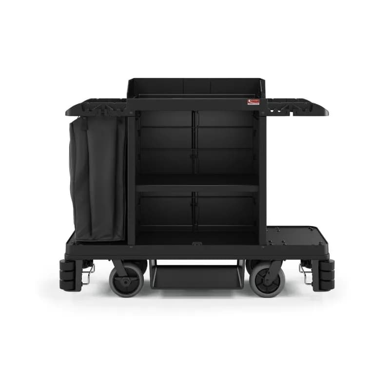 Housekeeping Cart 62.13X24X49.75 IN Black Premium 360° Adjustable Caster System 1/Each