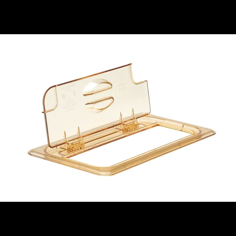 H-Pan™ FlipLids® Food Pail Lid 1/3 12.75X6.94 IN Amber Notched 6/Case