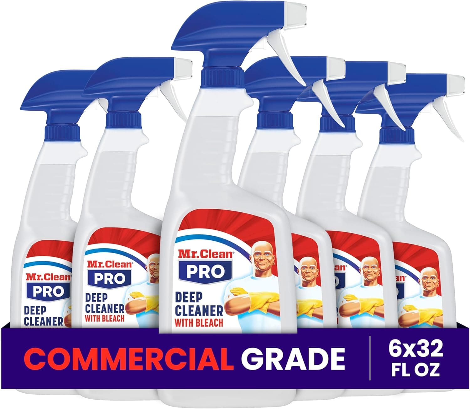 Mr. Clean® PRO Deep Unscented All Purpose Cleaner 32 OZ Hard Surface RTU Spray With Bleach Commercial 6 Count/Case