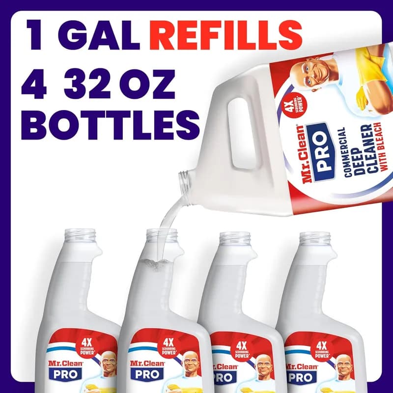 Mr. Clean® PRO Deep Unscented All Purpose Cleaner 32 OZ Hard Surface RTU Spray With Bleach Commercial 6 Count/Case