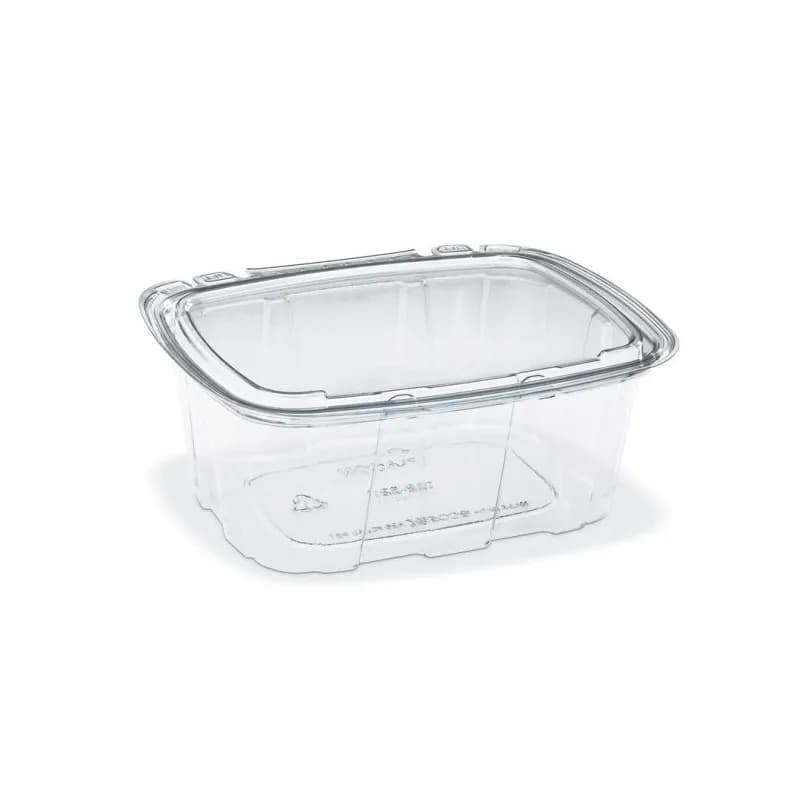 Crystal Seal® Deli Container Hinged 12 OZ PET Clear Rectangle Tamper-Evident Leak Resistant 210/Case