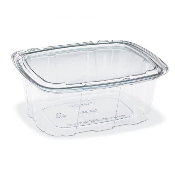 Crystal Seal® Deli Container Hinged 12 OZ PET Clear Rectangle Tamper-Evident Leak Resistant 210/Case