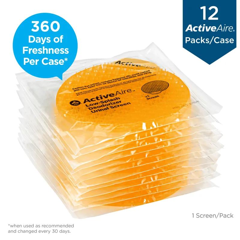 ActiveAire® Urinal Screen Sunscape Mango Orange Plastic Low Splash Deodorizer 12/Case