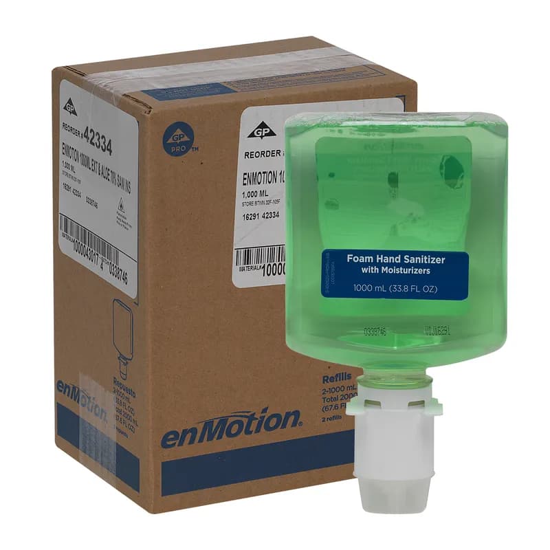 enMotion® Hand Sanitizer Foam 1000 mL Unscented Fragrance Free Green Refill E3 Rated 2/Case