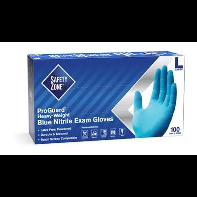 General Purpose Gloves Large (LG) 9.65 IN Blue 7.8g Nitrile Rubber Powder-Free 100 Count/Pack 10 Packs/Case