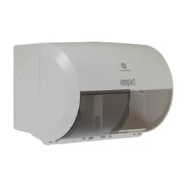 Compact® Toilet Paper Dispenser 6.75X10.12 IN Wall Mount White 2-Roll Coreless Side-by-Side High Capacity 1/Each