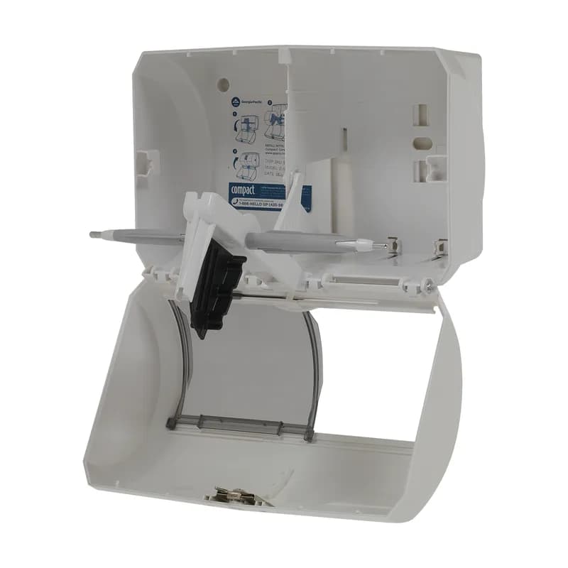 Compact® Toilet Paper Dispenser 6.75X10.12 IN Wall Mount White 2-Roll Coreless Side-by-Side High Capacity 1/Each