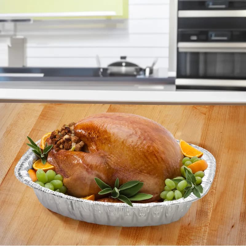 Roaster 14.063X9.688X3 IN Aluminum Silver Oval 50/Case