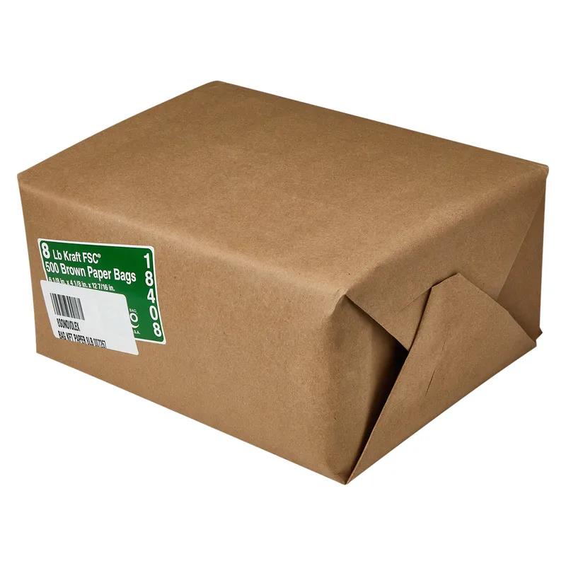 Duro® Bag 12.5X6X4 IN 8 LB Kraft Paper 35# Kraft With Self-Opening (SOS) Closure 500/Bundle