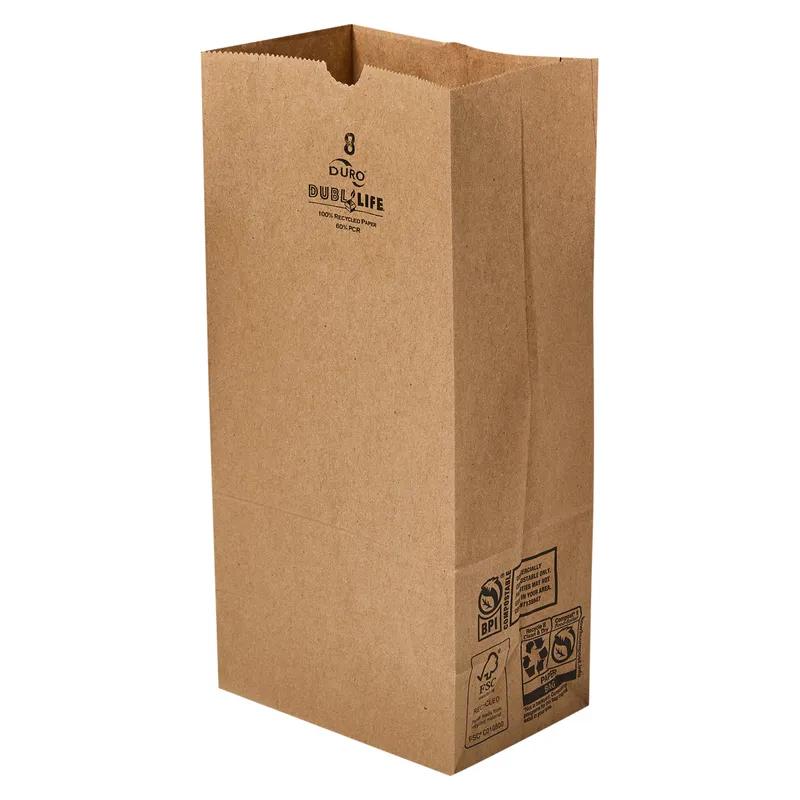 Duro® Bag 12.5X6X4 IN 8 LB Kraft Paper 35# Kraft With Self-Opening (SOS) Closure 500/Bundle