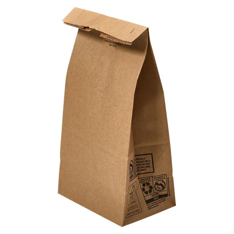 Duro® Bag 12.5X6X4 IN 8 LB Kraft Paper 35# Kraft With Self-Opening (SOS) Closure 500/Bundle