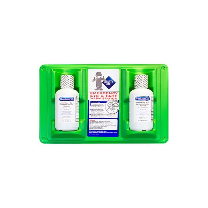 Impact® Emergency Eye Wash Station 16 OZ Green White Clear Saline Plastic Double Face Sterile 1/Each