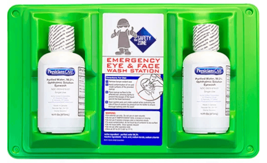 Impact® Emergency Eye Wash Station 16 OZ Green White Clear Saline Plastic Double Face Sterile 1/Each